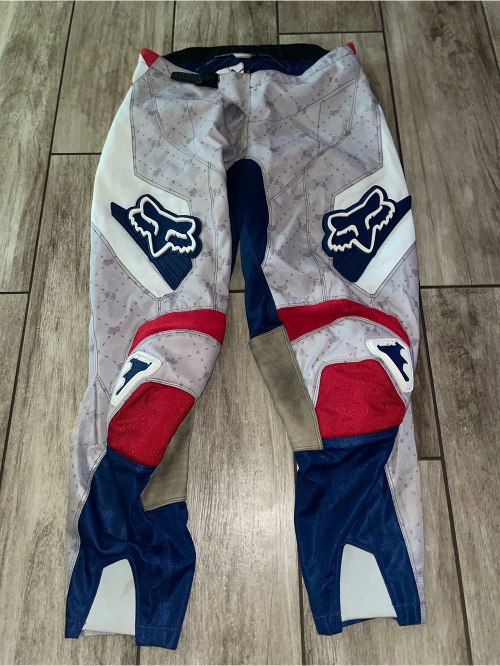 Fox 360 Ltd. Red, White & Navy Blue Motocross Pants, Size 34